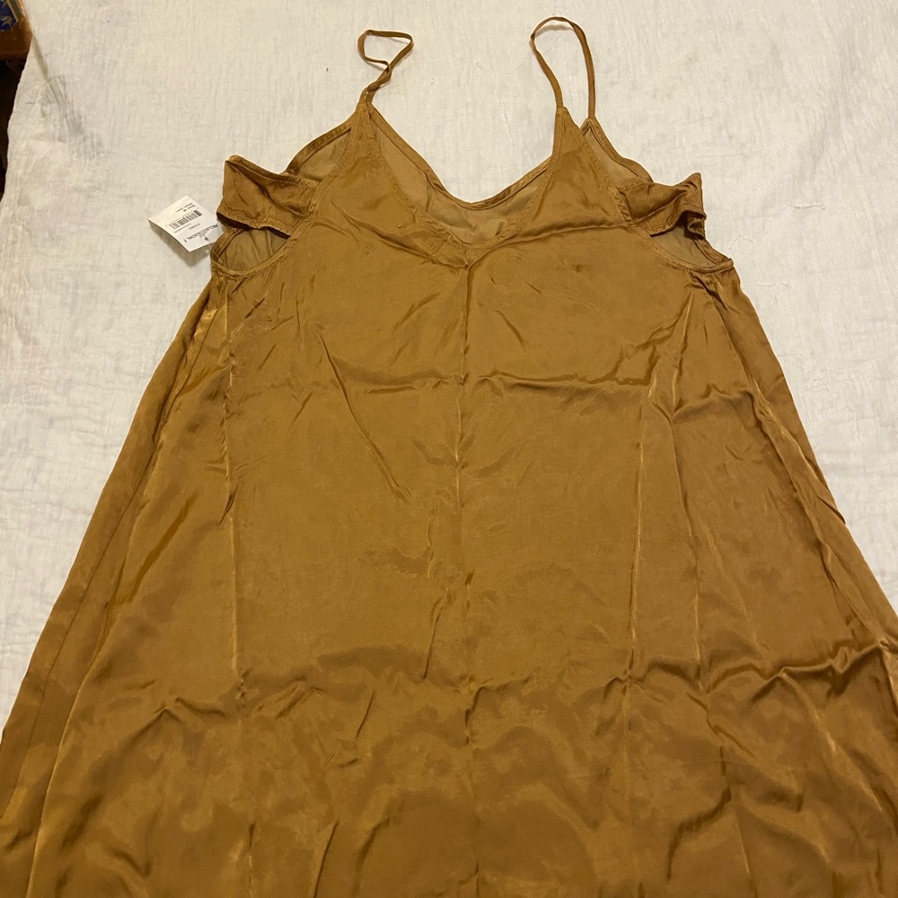 NWT Project Social T Women’s Satin Dress, Mustard Yellow, Size Medium